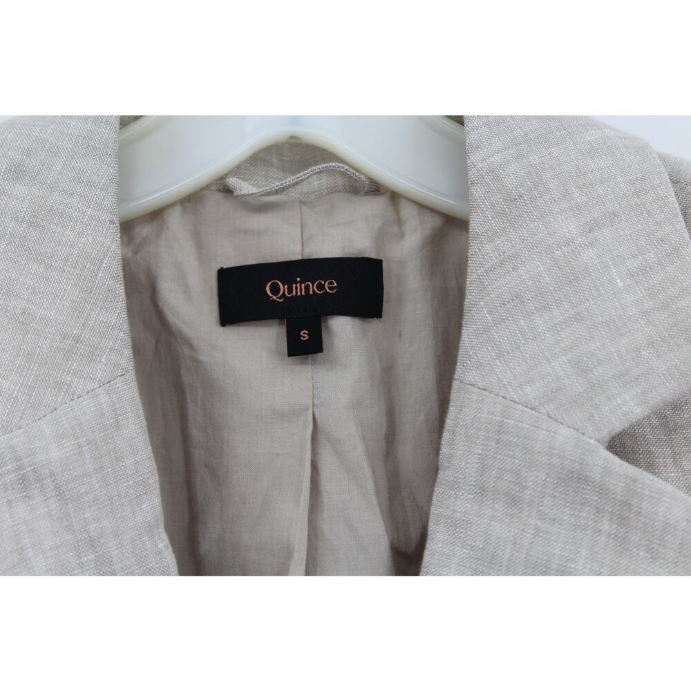 Quince 100% European Linen Structured Blazer Tan Flax Minimalist Small - Picture 3 of 7